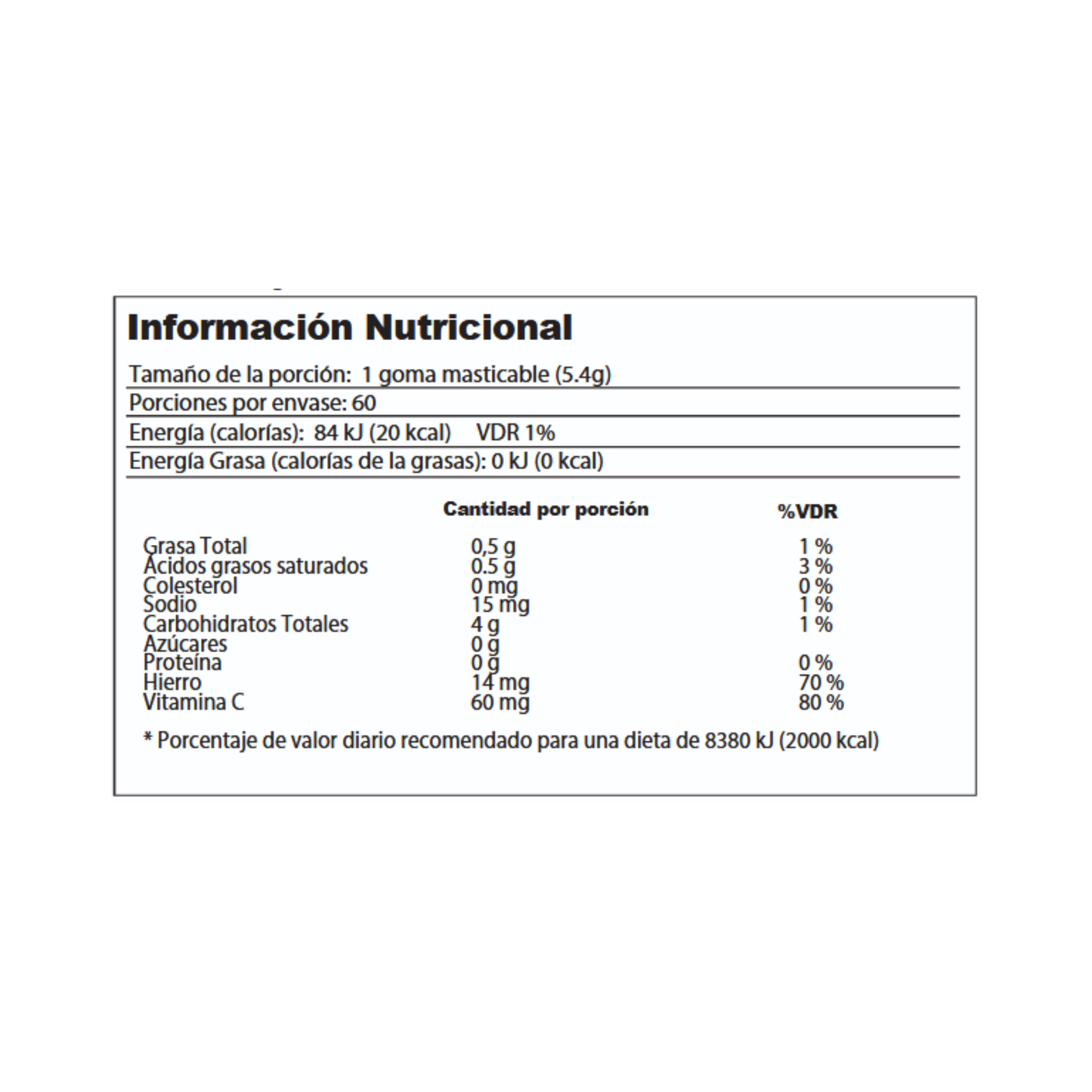 Hierro + Vitamina C en Masticables Blandos