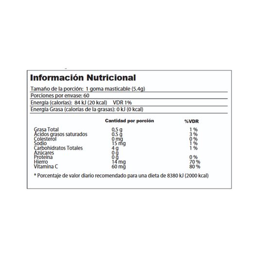 Hierro + Vitamina C en Masticables Blandos